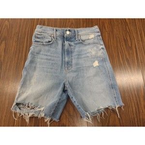 MOTHER High Waisted Smokin Short Fray Distressed Denim Shorts Sz 28 4462-259